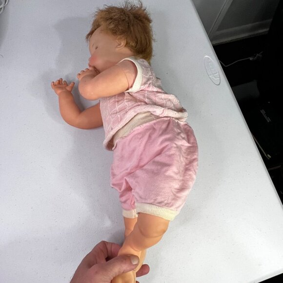 Vintage Ideal Thumbelina Doll 1960s Collectible 14 Inch Head Moves Pink Outfit - Picture 8 of 11